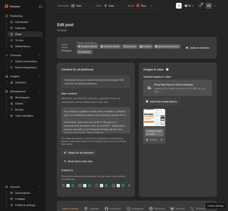 Prepare each network’s version